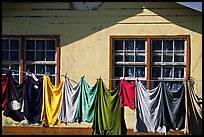 Laundry drying on clotheline in Tula. Tutuila, American Samoa ( color)