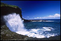 Crashing wave at Maamaa cove. Aunuu Island, American Samoa (color)