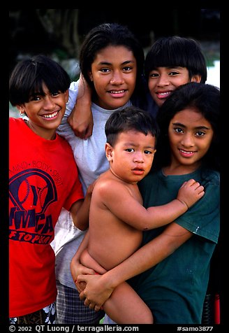 Children in Alofau. Tutuila, American Samoa (color)
