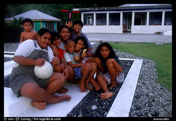 Children in Alofau. Tutuila, American Samoa (color)