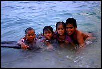 Children in the water. Tutuila, American Samoa (color)