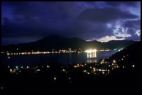 Pago Pago harbor at night. Pago Pago, Tutuila, American Samoa