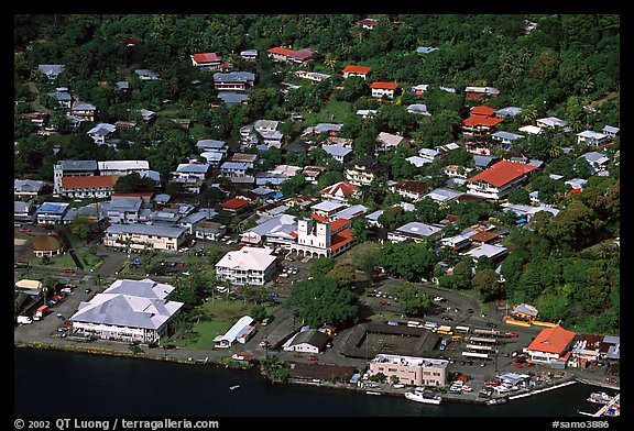 Fagatoga seen from Mount Alava. Pago Pago, Tutuila, American Samoa (color)