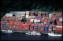 Containers in Pago Pago harbor. Pago Pago, Tutuila, American Samoa (color)