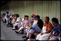 Workers of the tuna factory during a break. Pago Pago, Tutuila, American Samoa (color)