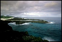 Balsalt rocks on the Vaitogi coast, site of the Shark and Turtle legend. Tutuila, American Samoa