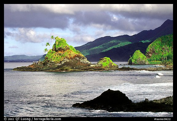 Rocky shore near Maa Kamela. Tutuila, American Samoa (color)