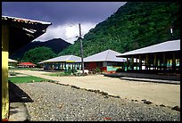 Main street  in Masefau village. Tutuila, American Samoa