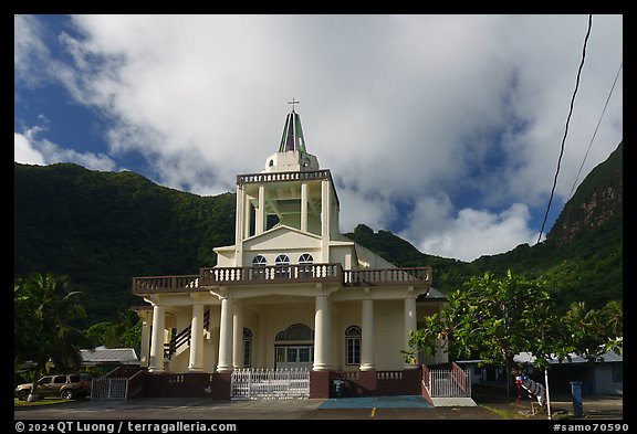 Church, Aua. Pago Pago, Tutuila, American Samoa (color)