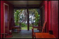 View of beach from open corridor of home, Tau Island. American Samoa ( color)