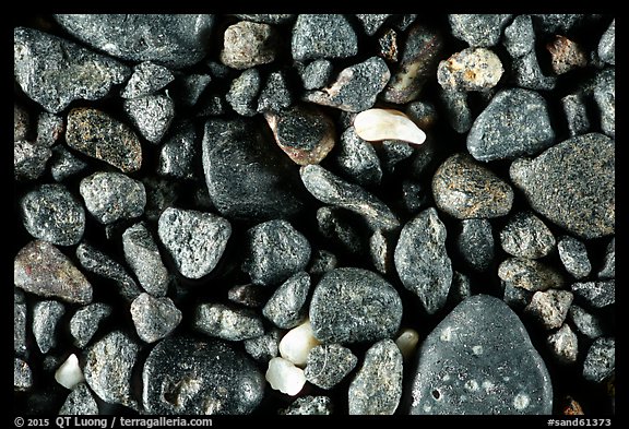 Waianapanapa Black Sand Beach, Maui, Hawaii.  (color)