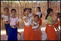 Girls learn traditional dancing at  Apsara Arts  school. Phnom Penh, Cambodia