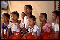 Girls learn traditional singing at  Apsara Arts  school. Phnom Penh, Cambodia (color)