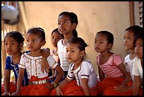 Girls learn traditional singing at  Apsara Arts  school. Phnom Penh, Cambodia