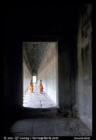 Exterior deambulatory of Angkor Wat. Angkor, Cambodia (color)