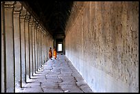 Eterior deambulatory of Angkor Wat, all covered with bas-reliefs. Angkor, Cambodia ( color)