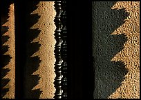 Shadow patterns of circular columns projected on wall, Angkor Wat. Angkor, Cambodia ( color)