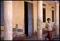 Woman in downtown building. Phnom Penh, Cambodia (color)