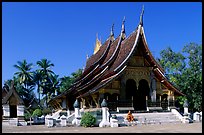 Front of the Sim of Wat Xieng Thong. Luang Prabang, Laos (color)