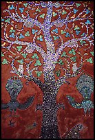 Mosaic of the tree of life on the Sim of Wat Xieng Thong. Luang Prabang, Laos