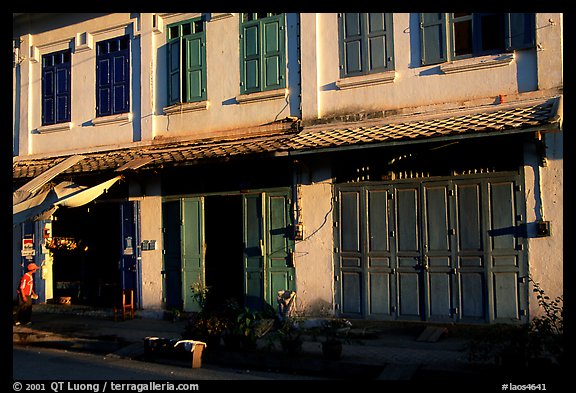 Old colonial houses. Luang Prabang, Laos