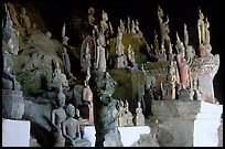 Buddha statues, Tham Ting cave, Pak Ou. Laos (color)