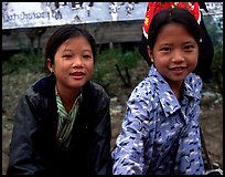Two young girls at the market. Luang Prabang, Laos ( color)