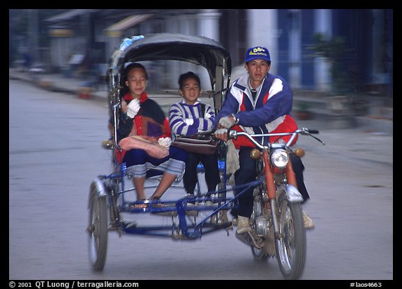 Motorized rickshaw, typical of this area. Luang Prabang, Laos