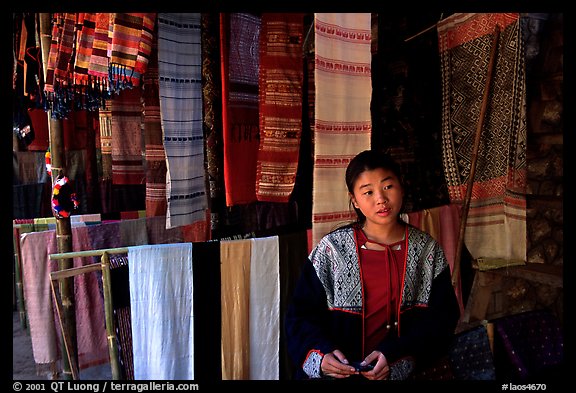 Crafts for sale in Ban Xang Hai village. Laos