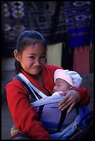 Girl and baby, Ban Xang Hai. Laos ( color)