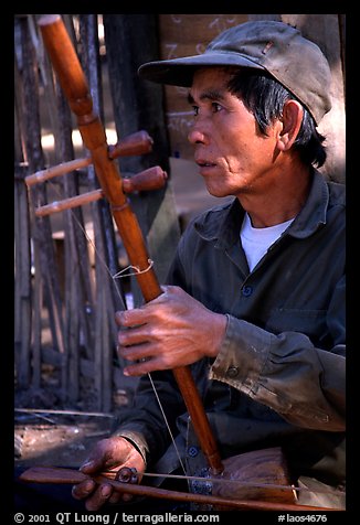 Traditional musician, Ban Xan Hai. Laos (color)