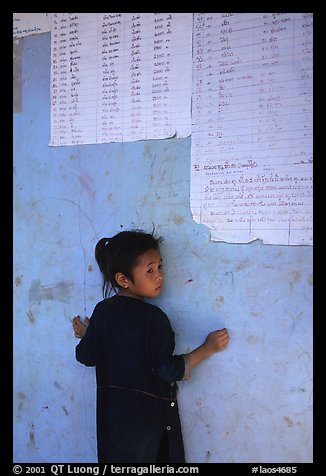 Girl of the Lao Huay tribe, Ban Nam Sang village. Laos (color)