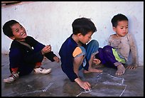 Boys of the Lao Huay tribe, Ban Nam Sang village. Laos (color)