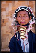 Old Padaung Woman,  Kalaw. Shan state, Myanmar (color)