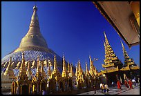 The great golden dome, Shwedagon Paya. Yangon, Myanmar (color)