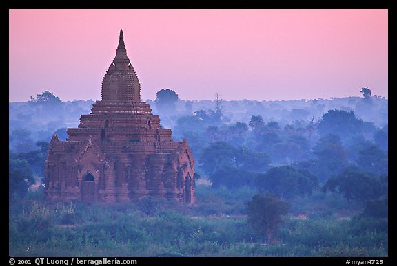 Pastel colors at dawn. Bagan, Myanmar