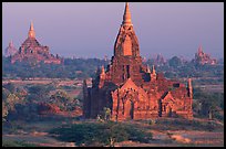 Ancient sacred city seen from Dhammayazika. Bagan, Myanmar (color)