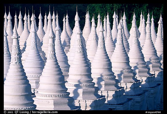 Stupas at Sandamani Paya. Mandalay, Myanmar (color)