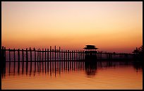 U Bein bridge, worlds longest teak span. Amarapura, Myanmar ( color)