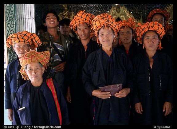 Women from Shan state visiting. Mandalay, Myanmar (color)