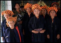 Women from Shan state visiting. Mandalay, Myanmar (color)