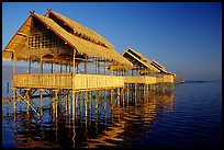 Huts on stilts in middle of lake. Inle Lake, Myanmar