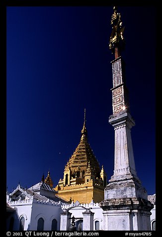 Stupas, Yadana Man Aung Paya, Nyaungshwe. Inle Lake, Myanmar (color)