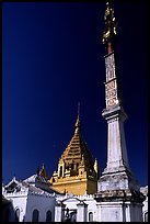 Stupas, Yadana Man Aung Paya, Nyaungshwe. Inle Lake, Myanmar (color)