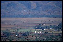 Stupas in the Heho plain. Shan state, Myanmar (color)