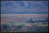 Stupas in the Heho plain. Shan state, Myanmar