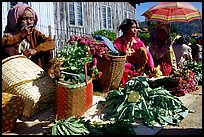 Vendors, Market in Kalaw. Shan state, Myanmar (color)