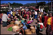 Kalow public market. Shan state, Myanmar (color)