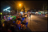 Street leading to East entrance of Shwedagon Pagoda. Yangon, Myanmar