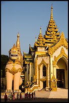 West gate, Shwedagon Pagoda. Yangon, Myanmar ( color)